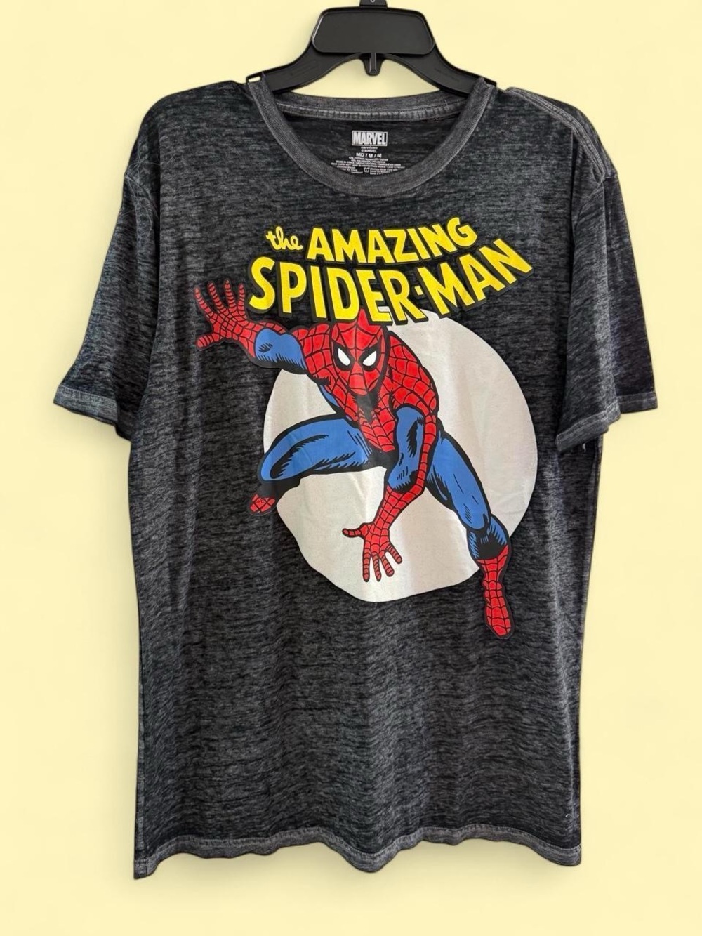 Marvel The Amazing Spider-Man Graphic Tee - Charcoal with Red & Blue Print